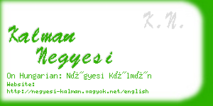 kalman negyesi business card